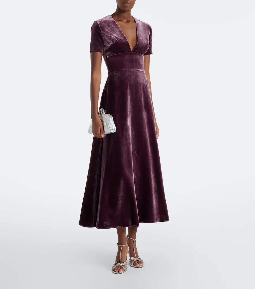 Elie Saab Velvet midi dress | Thumbnail 5 Elie Saab Velvet midi dress | Thumbnail 5