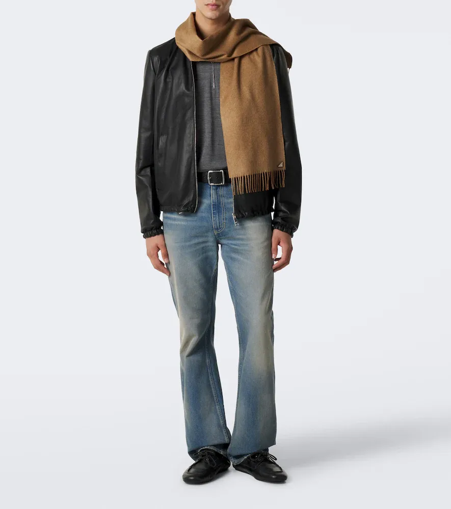 Prada Fringed silk and cashmere scarf | Thumbnail 2