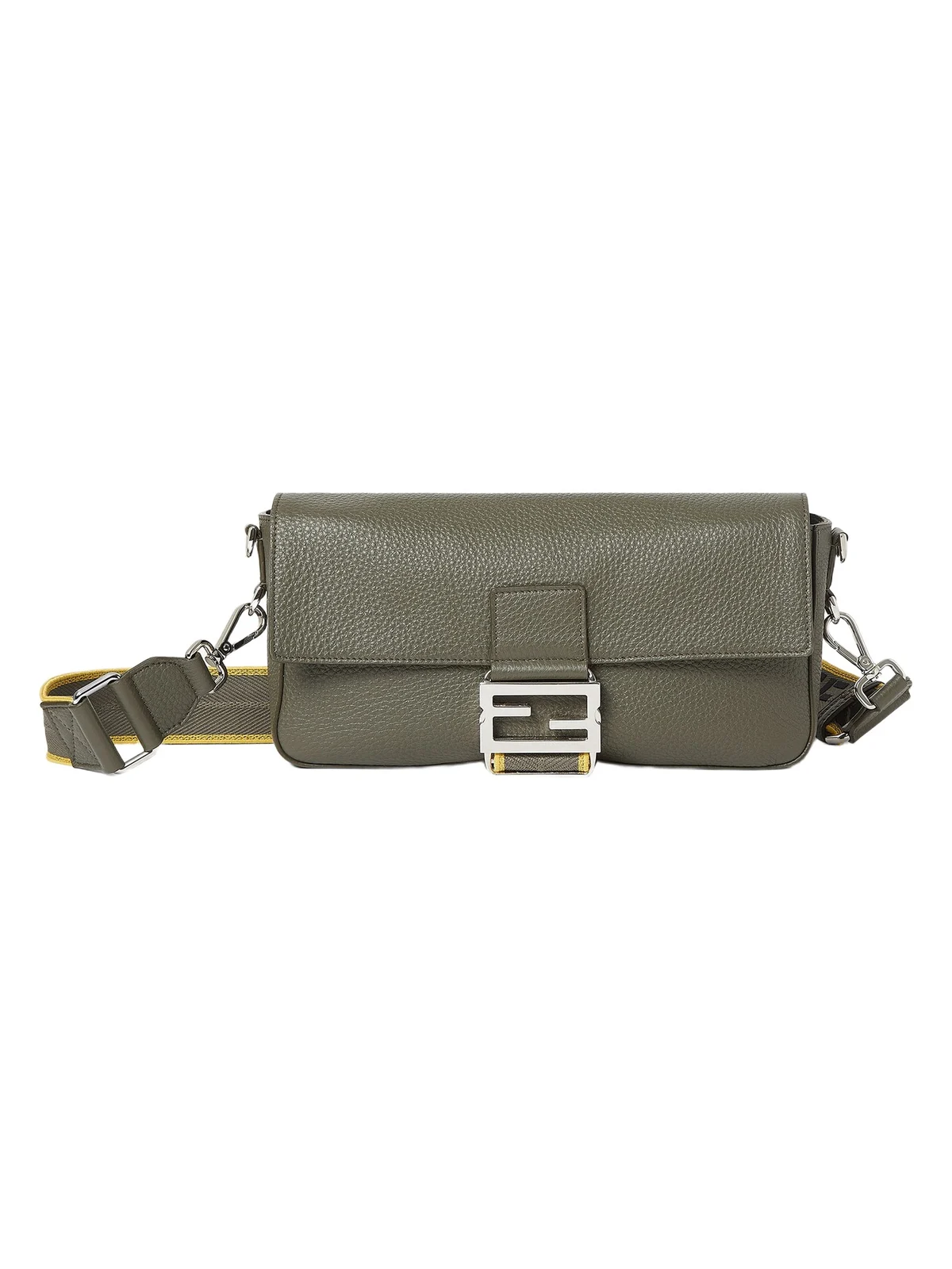 Fendi Urban Baguette Gray-Green Cuoio Romano Leather Bag
