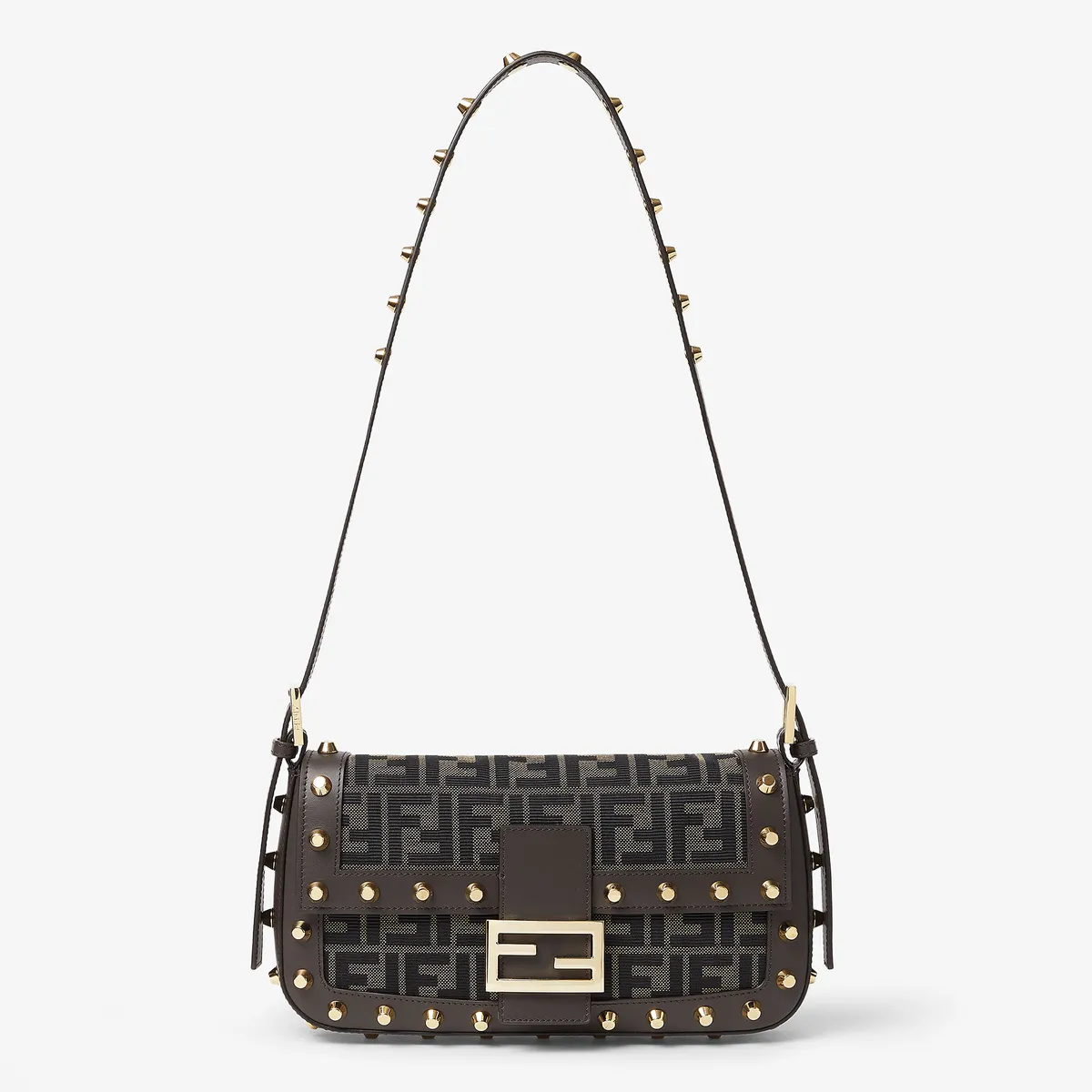 Fendi Baguette 26424 FF Zucca Jacquard Bag with Studs | Thumbnail 2 Fendi Baguette 26424 FF Zucca Jacquard Bag with Studs | Thumbnail 2