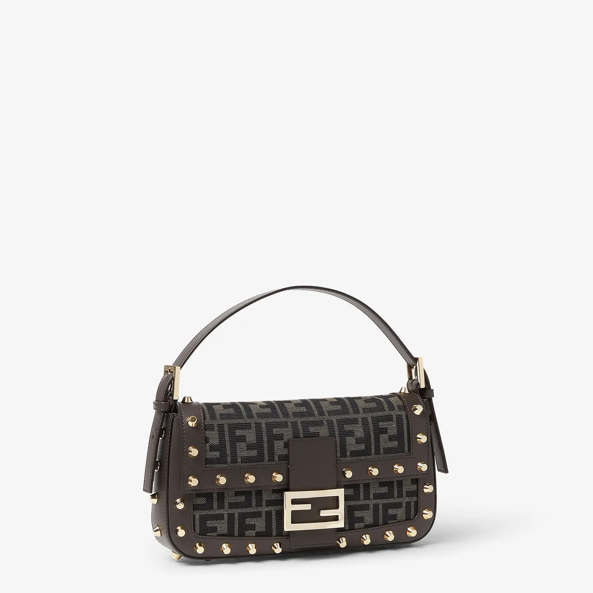 Fendi Baguette 26424 FF Zucca Jacquard Bag with Studs | Thumbnail 3 Fendi Baguette 26424 FF Zucca Jacquard Bag with Studs | Thumbnail 3