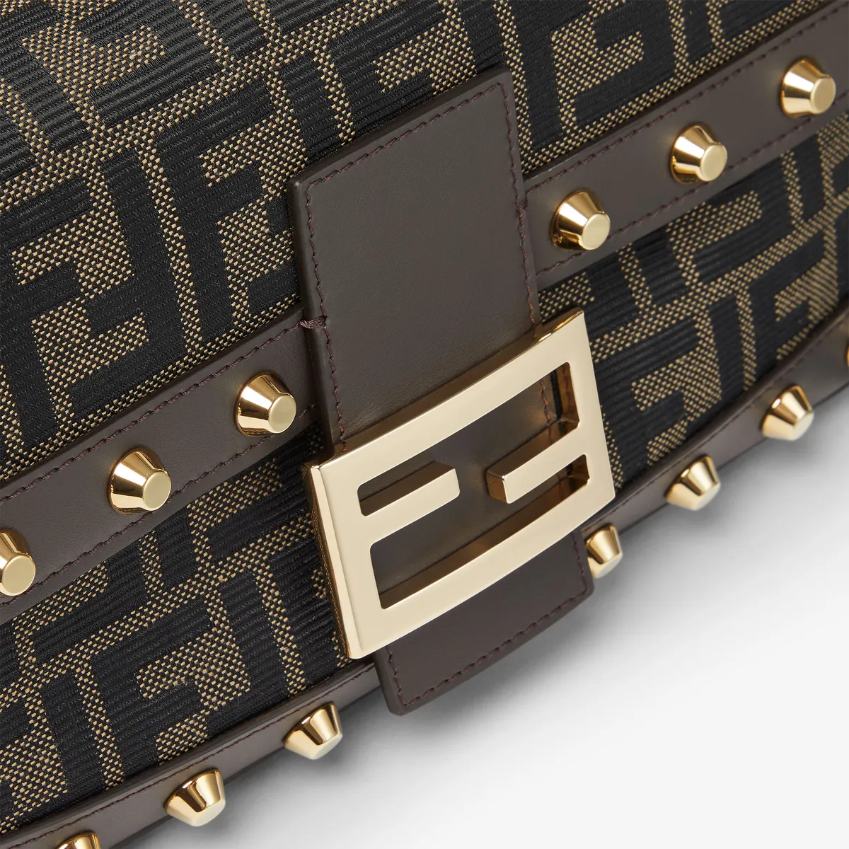 Fendi Baguette 26424 FF Zucca Jacquard Bag with Studs | Thumbnail 8 Fendi Baguette 26424 FF Zucca Jacquard Bag with Studs | Thumbnail 8