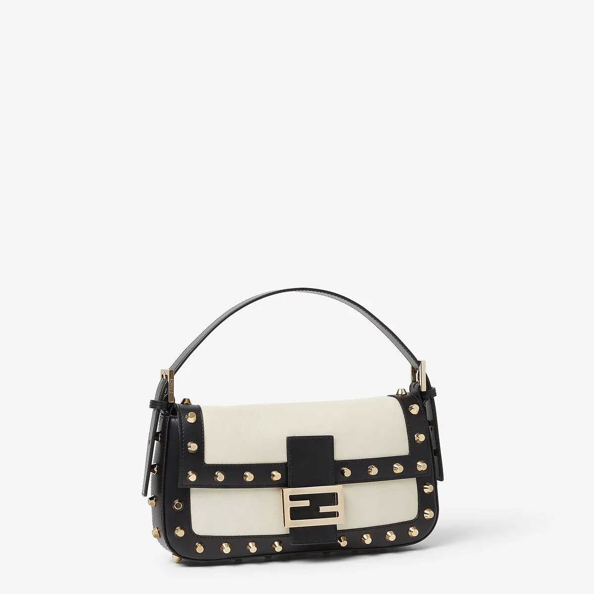 Fendi Baguette 26424 Pergamena Leather Bag with Studs | Thumbnail 3
