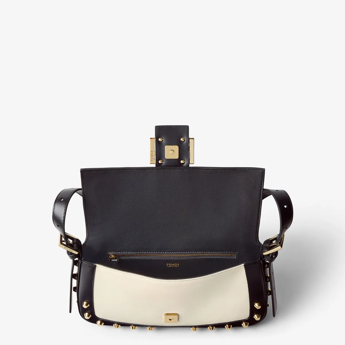 Fendi Baguette 26424 Pergamena Leather Bag with Studs | Thumbnail 8