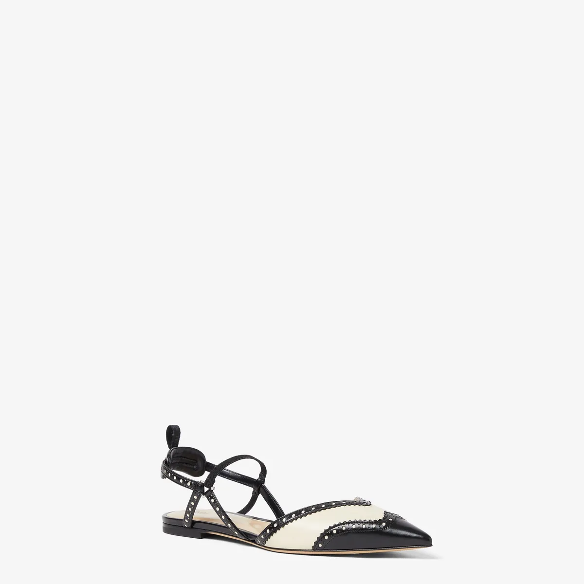 Fendi Colibrì Brogues Parchment Leather Low-Heeled Slingbacks | Thumbnail 2