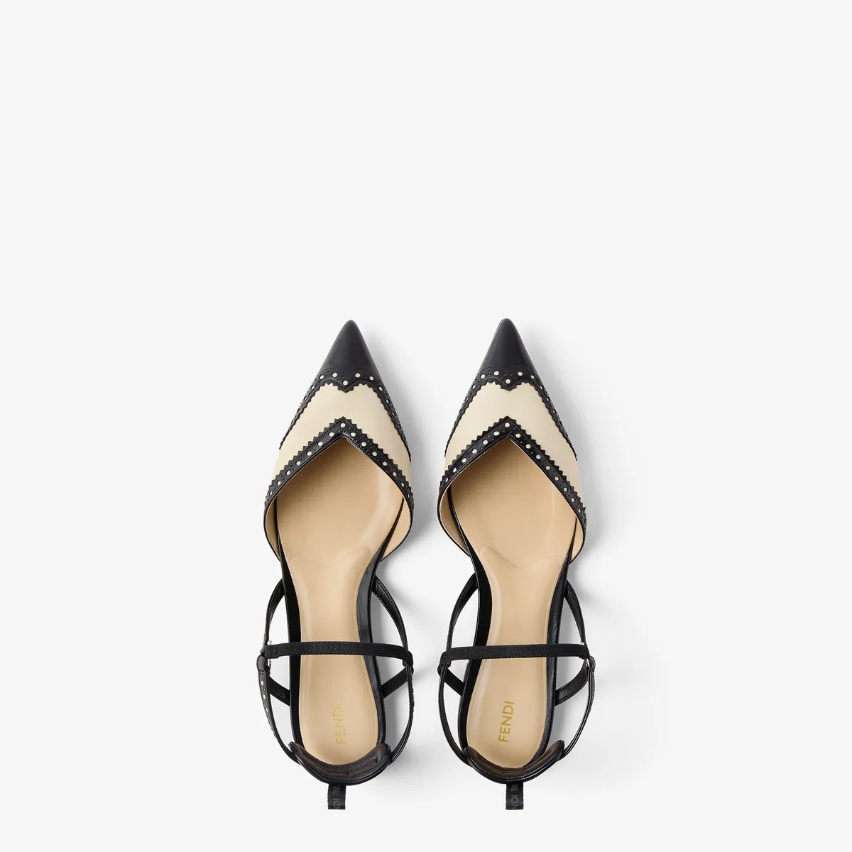 Fendi Colibrì Brogues Parchment Leather Low-Heeled Slingbacks | Thumbnail 4