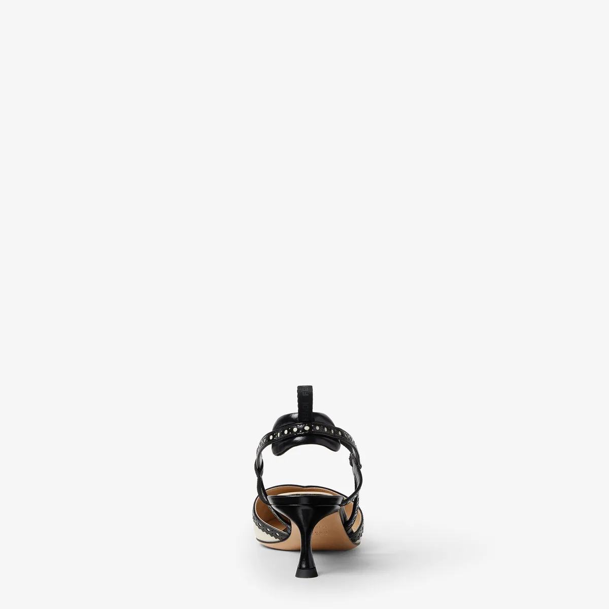 Fendi Colibrì Brogues High-Heeled Parchment and Black Leather Slingbacks | Thumbnail 3 Fendi Colibrì Brogues High-Heeled Parchment and Black Leather Slingbacks | Thumbnail 3