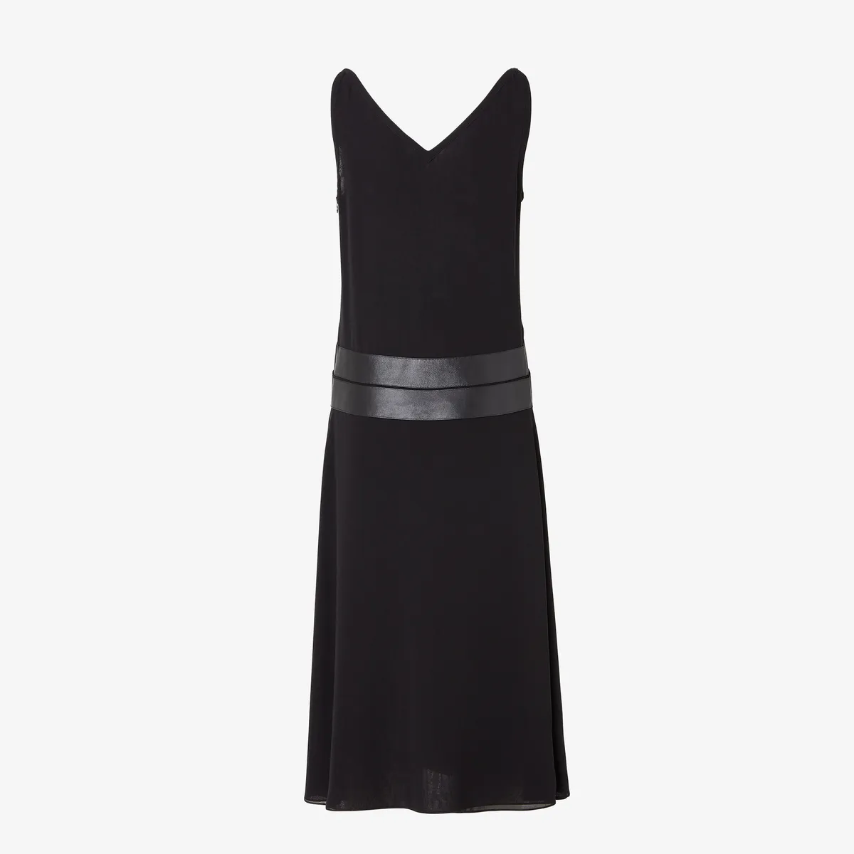 Fendi Georgette and Leather Dress | Thumbnail 2 Fendi Georgette and Leather Dress | Thumbnail 2