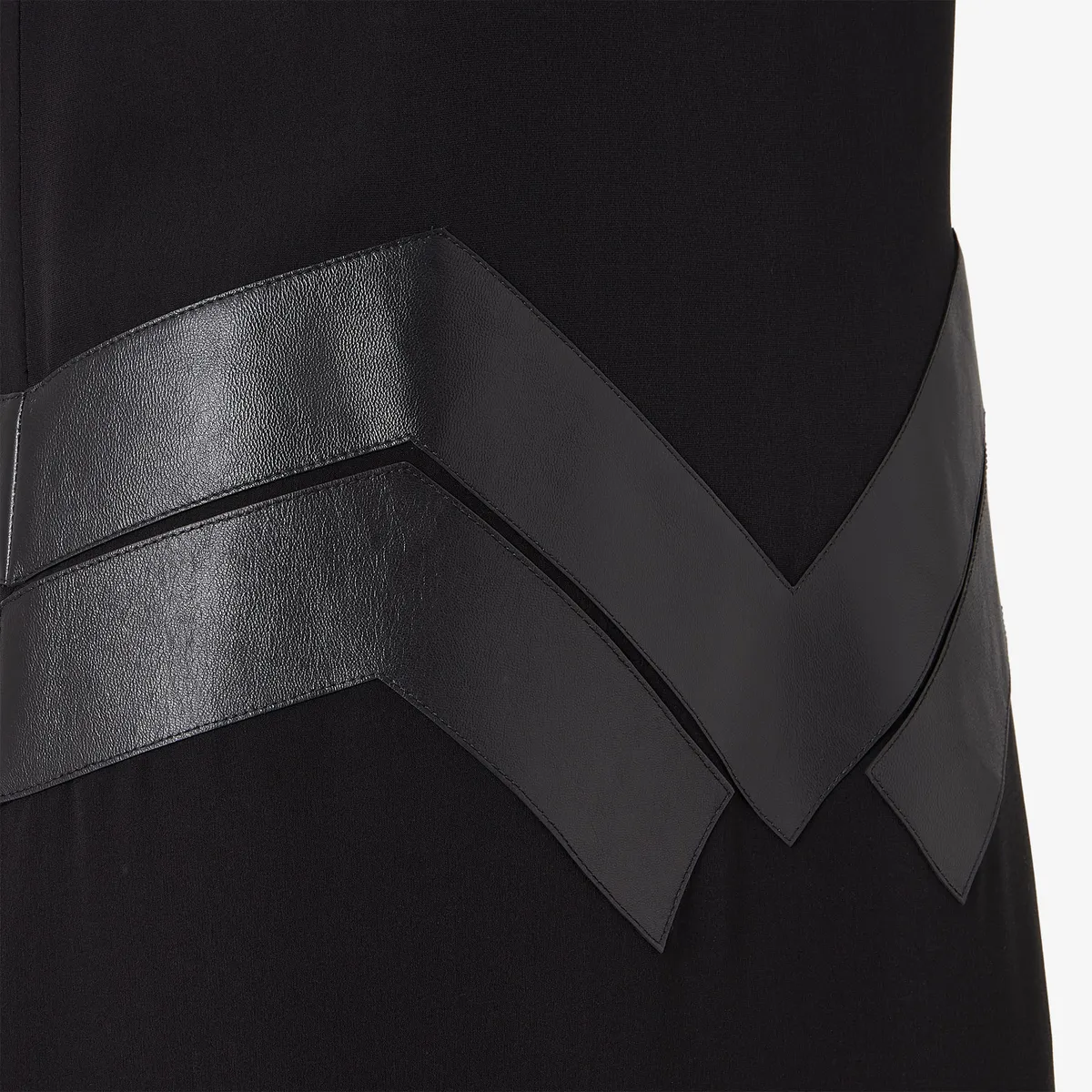 Fendi Georgette and Leather Dress | Thumbnail 3 Fendi Georgette and Leather Dress | Thumbnail 3