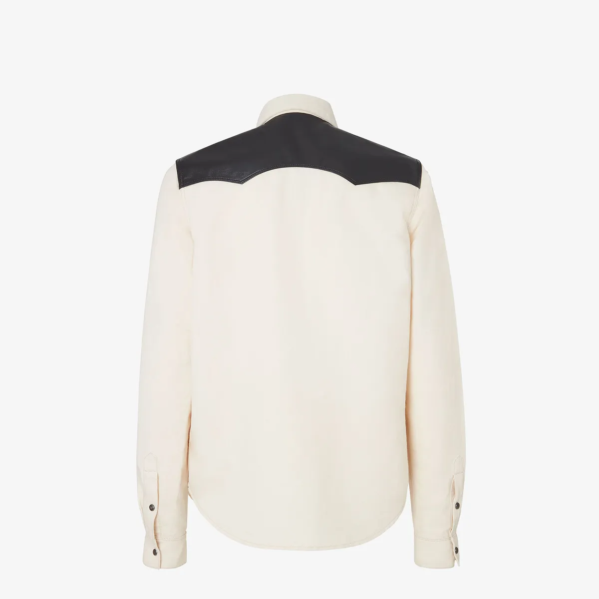 Fendi Denim and Black Leather Shirt | Thumbnail 2 Fendi Denim and Black Leather Shirt | Thumbnail 2