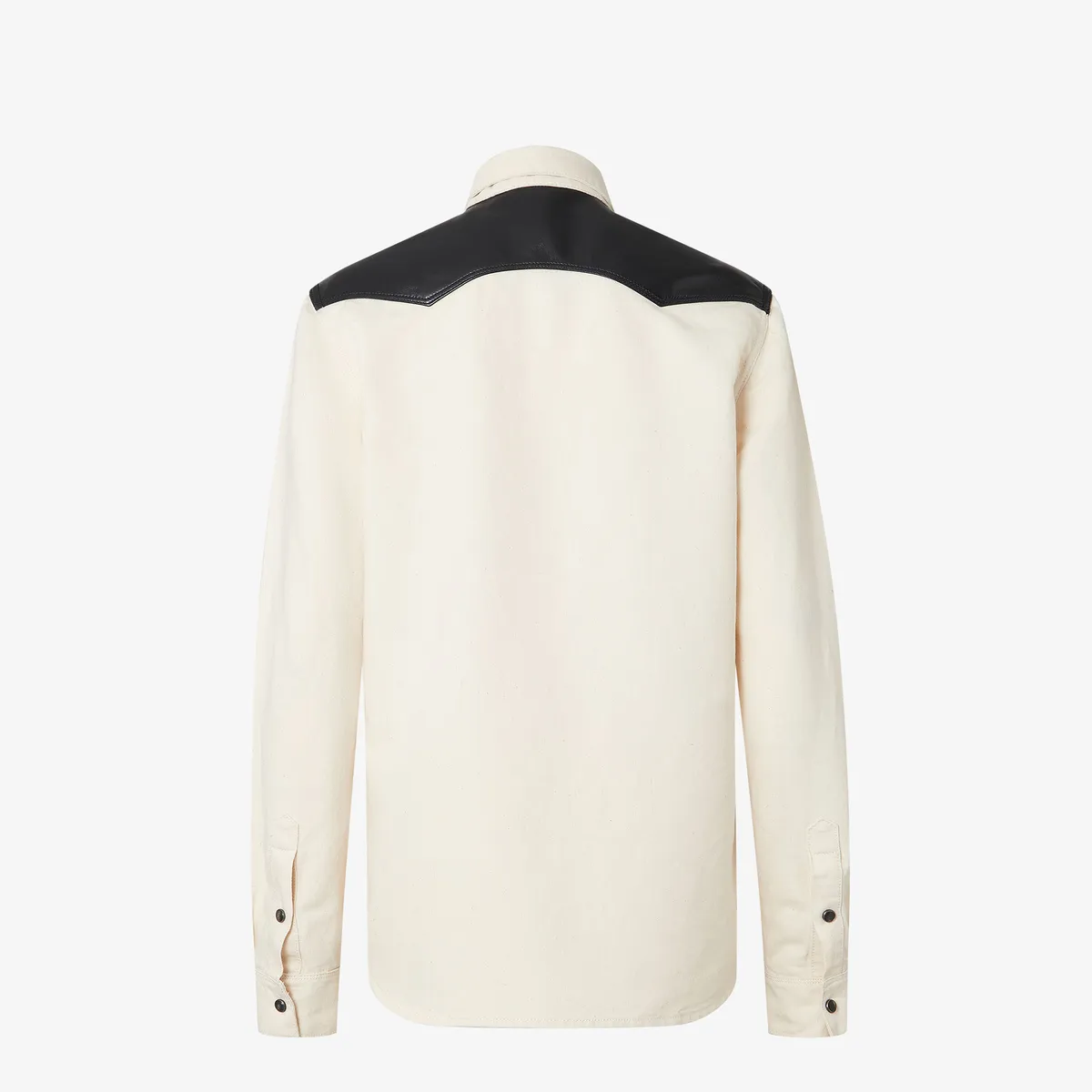 Fendi Denim and Black Leather Shirt | Thumbnail 2