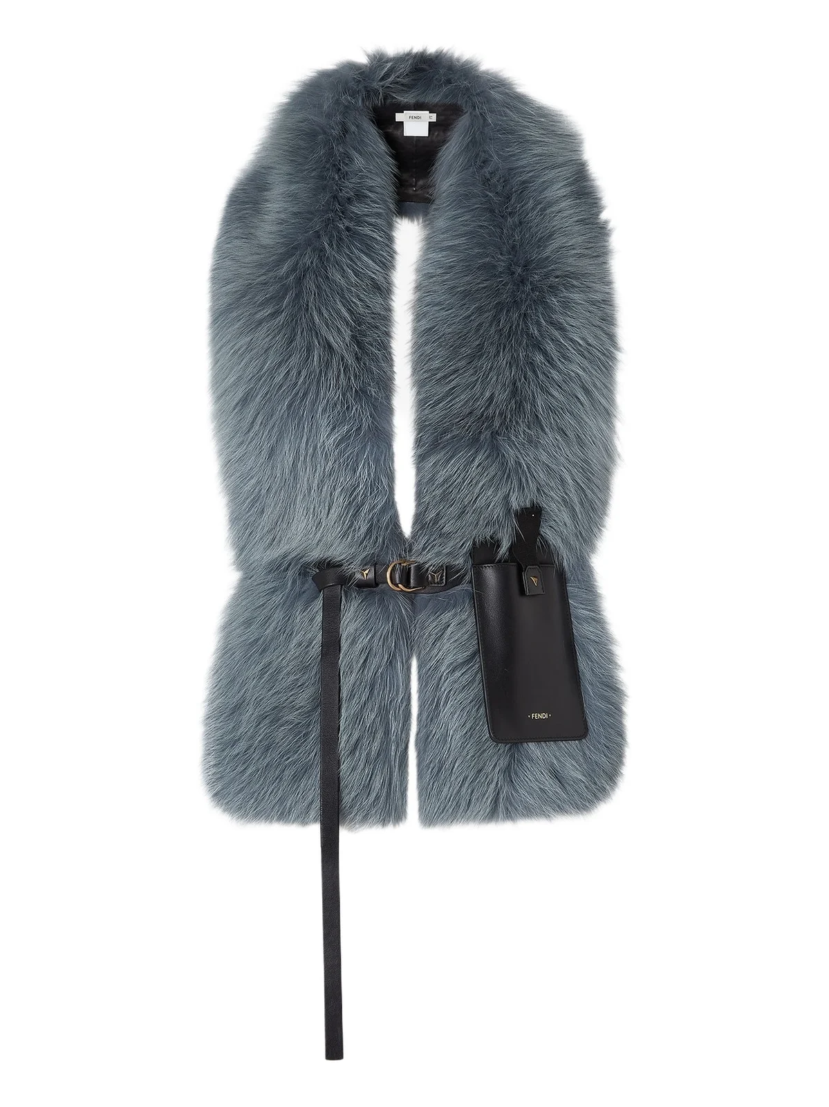 Airforce Blue Fox Fur Scarf