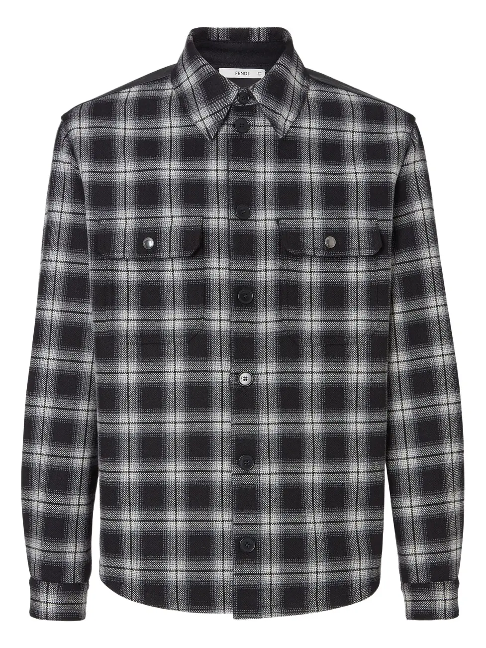 Fendi Check Wool and Wool Felt Jacket