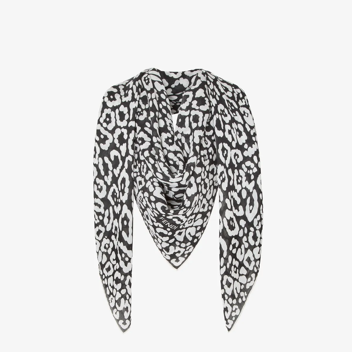 Fendi Jaguar Animalier Print Cashmere Shawl | Thumbnail 3