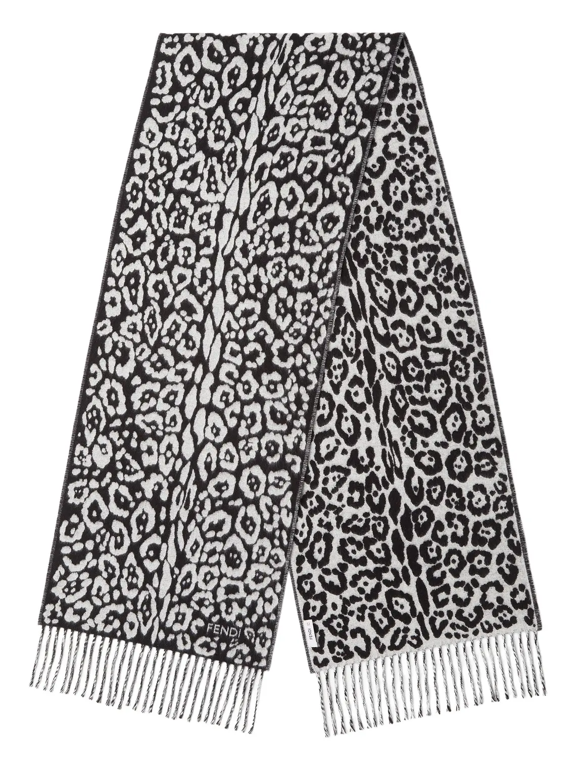 Wool Scarf with Animalier Jaguar Motif