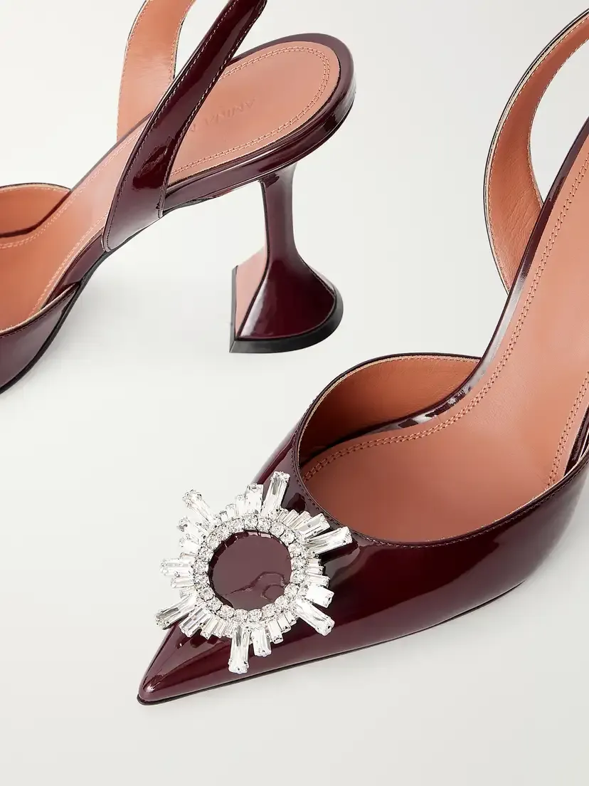 Amina Muaddi Begum 95 Crystal-embellished Patent-leather Slingback Pumps | Thumbnail 5 Amina Muaddi Begum 95 Crystal-embellished Patent-leather Slingback Pumps | Thumbnail 5