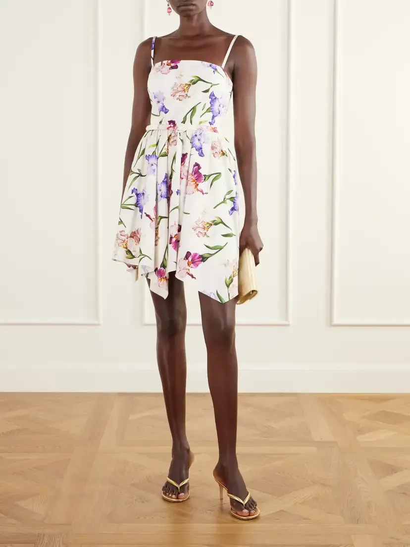 Oscar de la Renta Floral-print Stretch Cotton-poplin Mini Dress | Thumbnail 2
