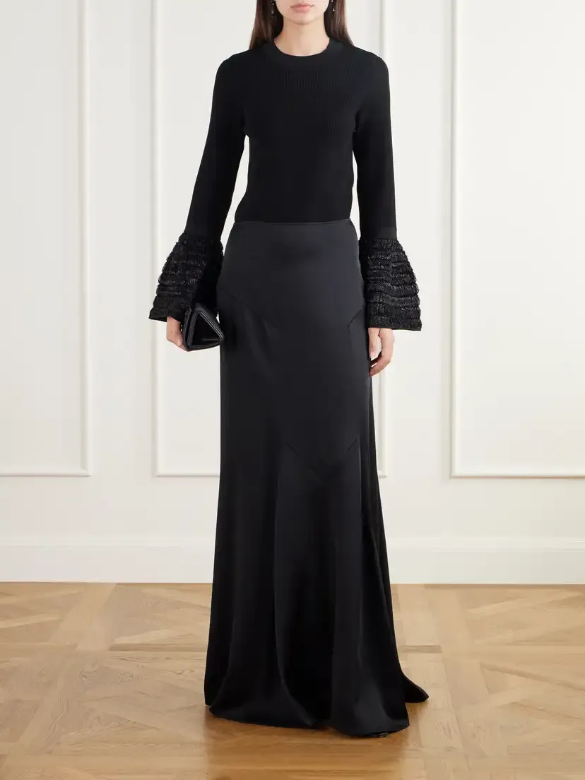 Stella McCartney Paneled Satin Maxi Skirt | Thumbnail 2 Stella McCartney Paneled Satin Maxi Skirt | Thumbnail 2