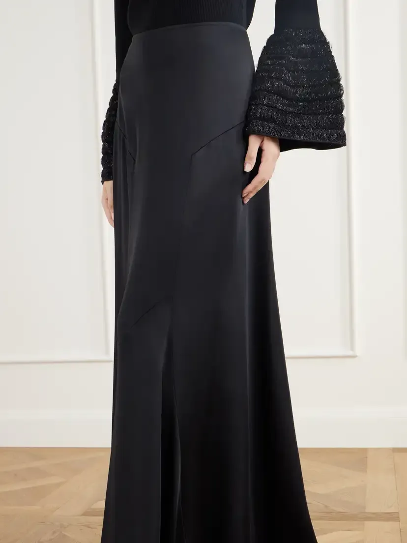Stella McCartney Paneled Satin Maxi Skirt | Thumbnail 4 Stella McCartney Paneled Satin Maxi Skirt | Thumbnail 4