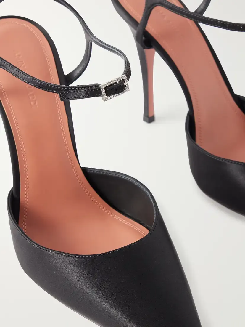 Amina Muaddi Carolyn 100 Mary Jane Satin Pumps | Thumbnail 5 Amina Muaddi Carolyn 100 Mary Jane Satin Pumps | Thumbnail 5