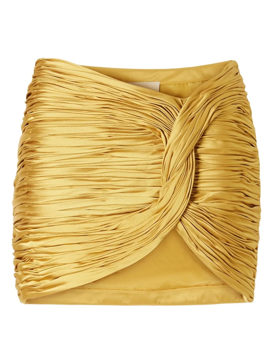 Valentino Garavani Knot-detailed Plissé Cady Mini Skirt