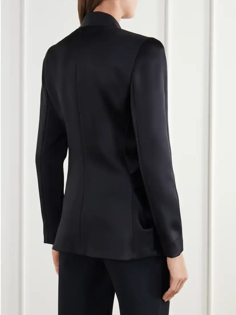 Balmain Tie-detailed Draped Satin-crepe Jacket | Thumbnail 3