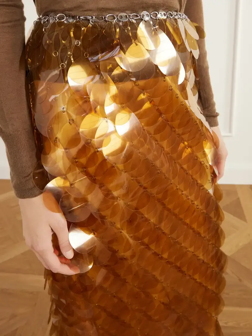 Rabanne Sequined Chainmail Midi Skirt | Thumbnail 5