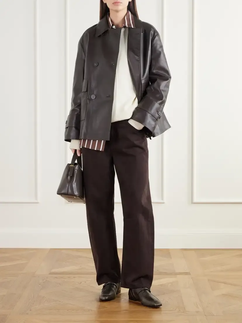 Joseph Delia Double-breasted Leather Jacket | Thumbnail 2 Joseph Delia Double-breasted Leather Jacket | Thumbnail 2