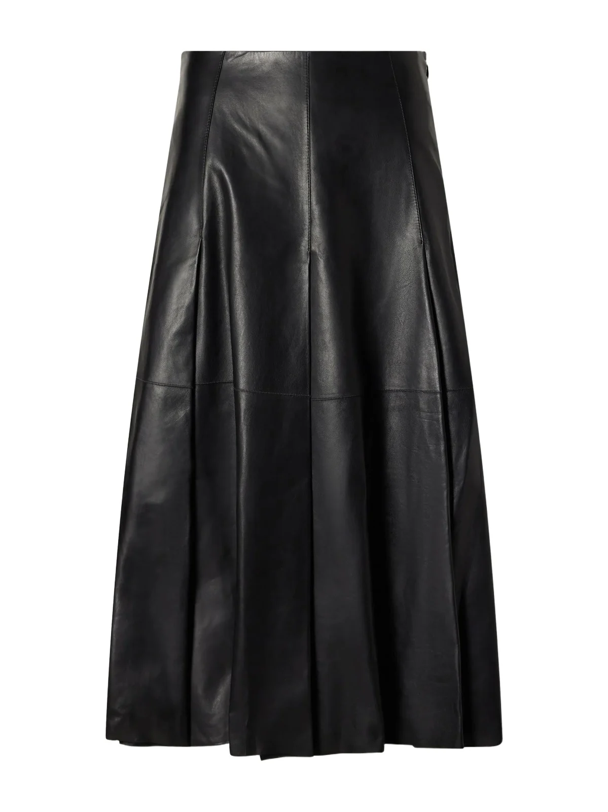 Joseph Riya Paneled Pleated Leather Midi Skirt