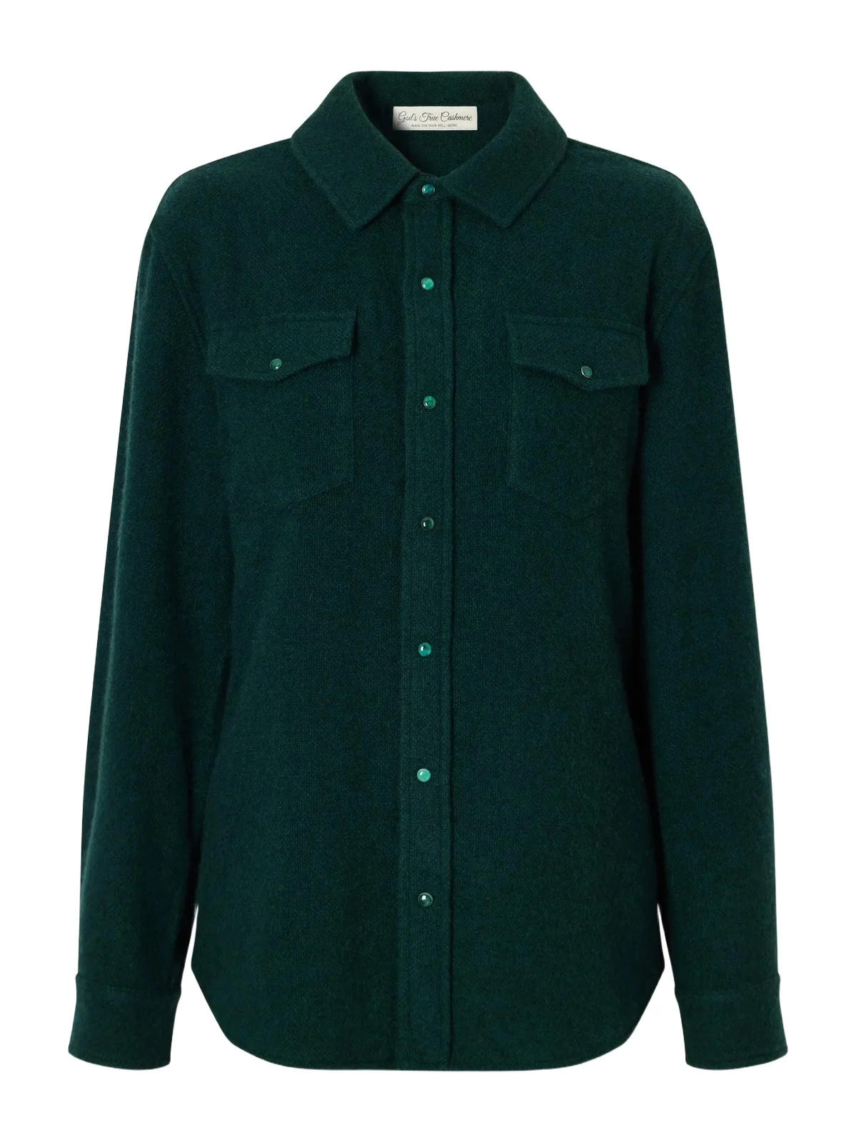 God’s True Cashmere Malachite Basketweave Brushed Cashmere Shirt