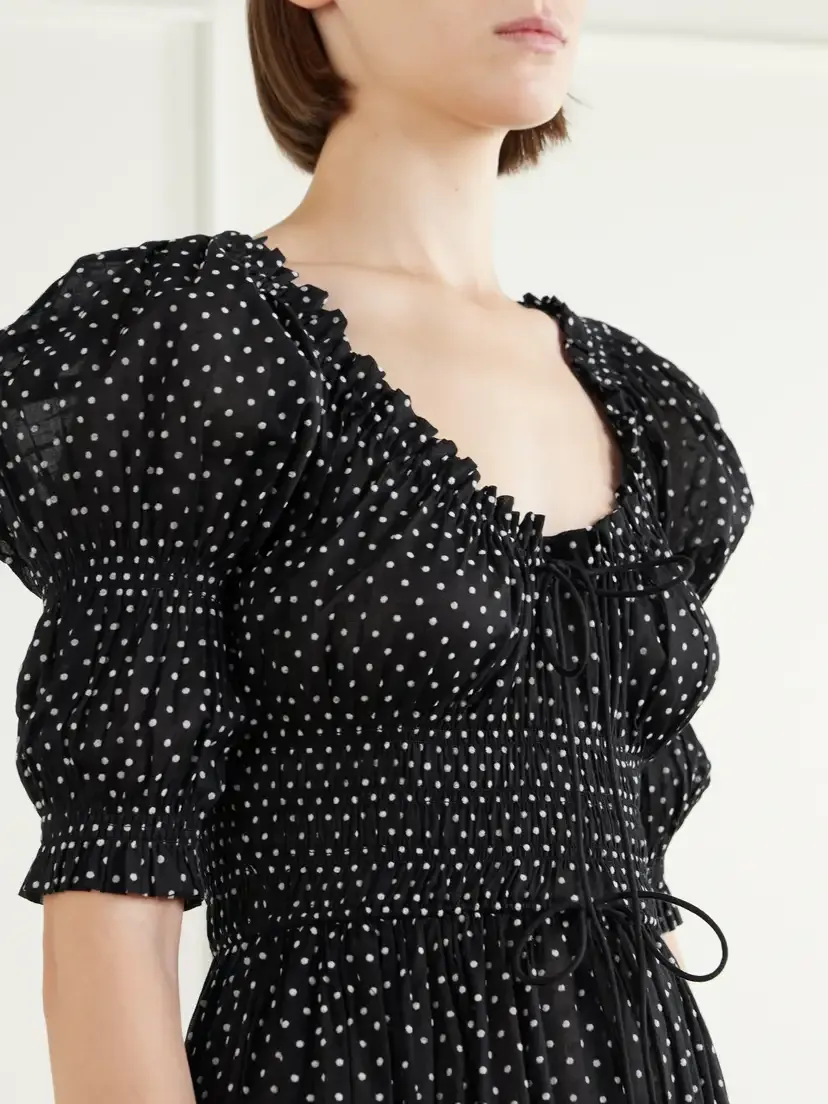 DÔEN Ischia Polka-dot Organic Cotton-voile Midi Dress | Thumbnail 4 DÔEN Ischia Polka-dot Organic Cotton-voile Midi Dress | Thumbnail 4
