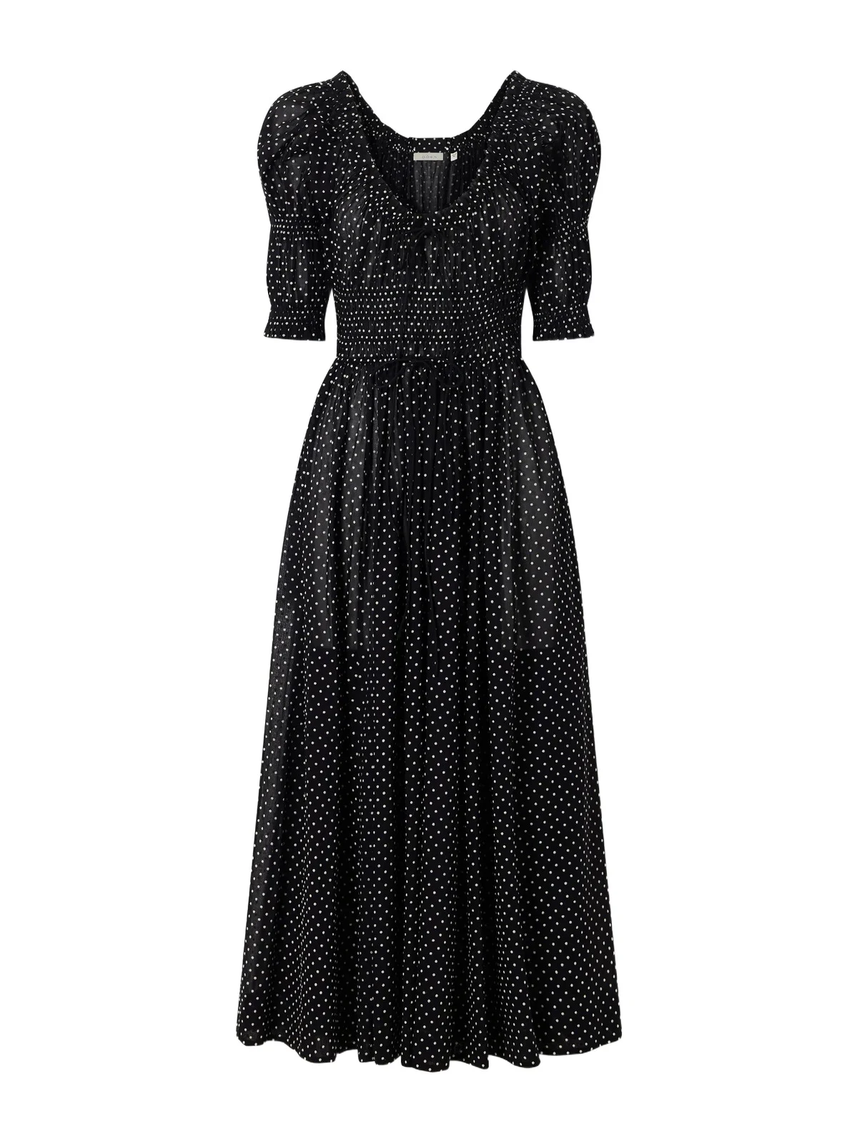 DÔEN Ischia Polka-dot Organic Cotton-voile Midi Dress