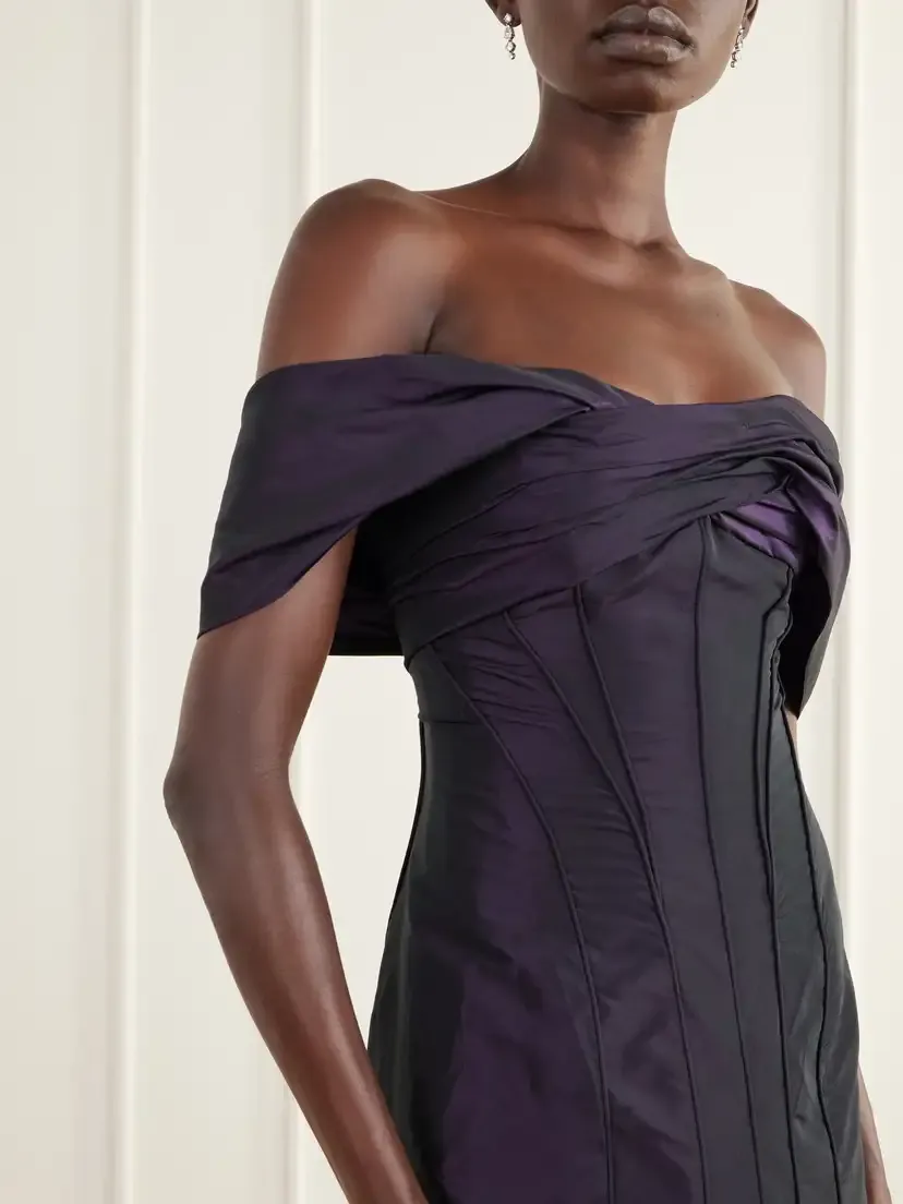 Marmar Halim Paneled Taffeta Corset Gown | Thumbnail 4 Marmar Halim Paneled Taffeta Corset Gown | Thumbnail 4