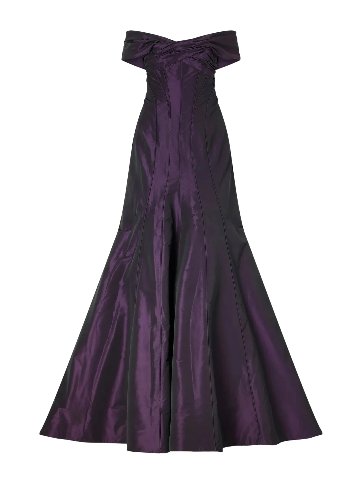 Paneled Taffeta Corset Gown