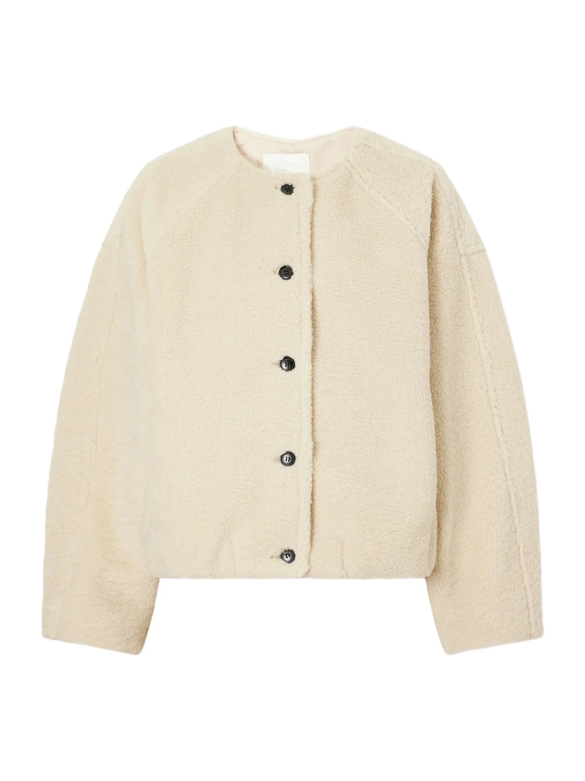 Cropped Plush Bomber Jacket