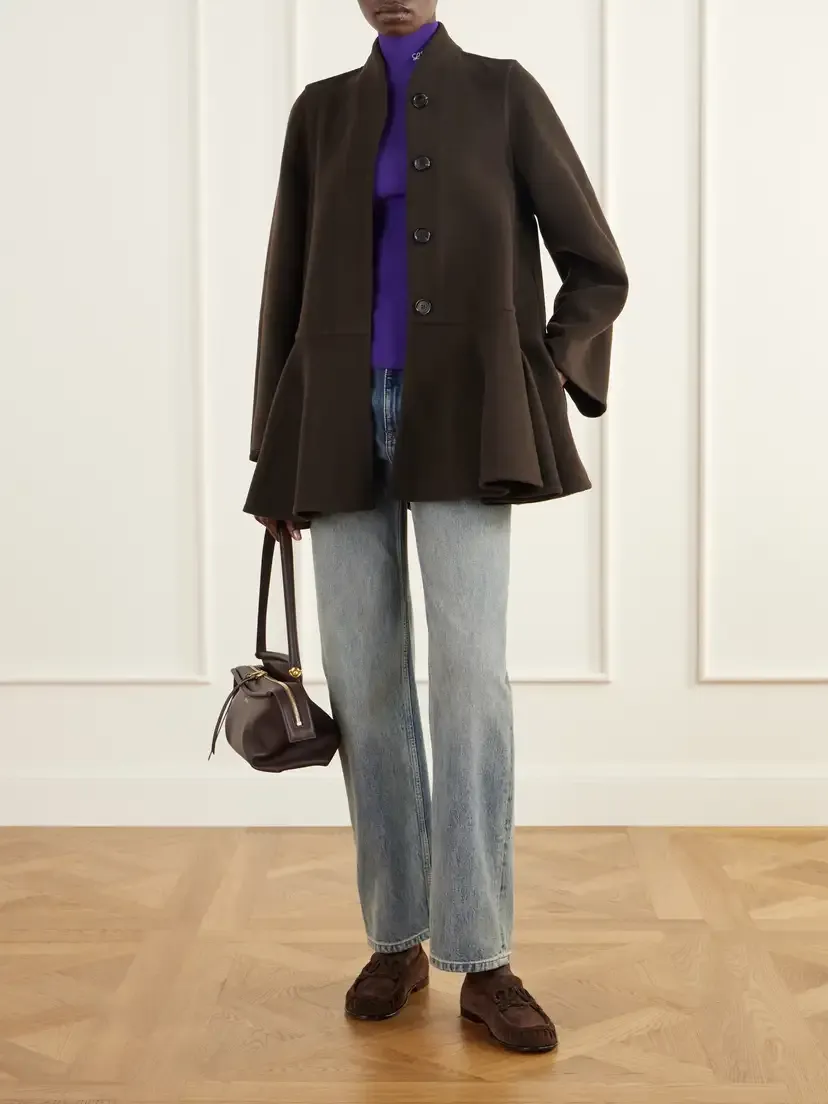 Loewe Peplum Brushed Wool-blend Coat | Thumbnail 2 Loewe Peplum Brushed Wool-blend Coat | Thumbnail 2