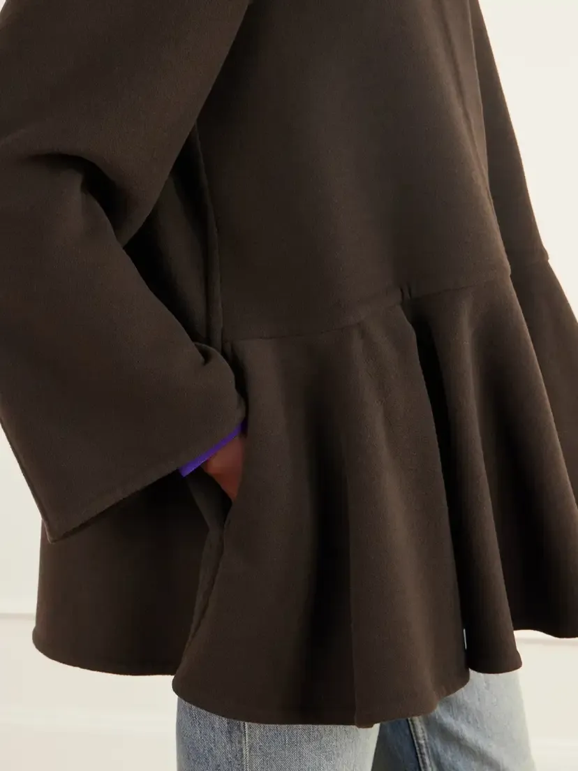 Loewe Peplum Brushed Wool-blend Coat | Thumbnail 5 Loewe Peplum Brushed Wool-blend Coat | Thumbnail 5