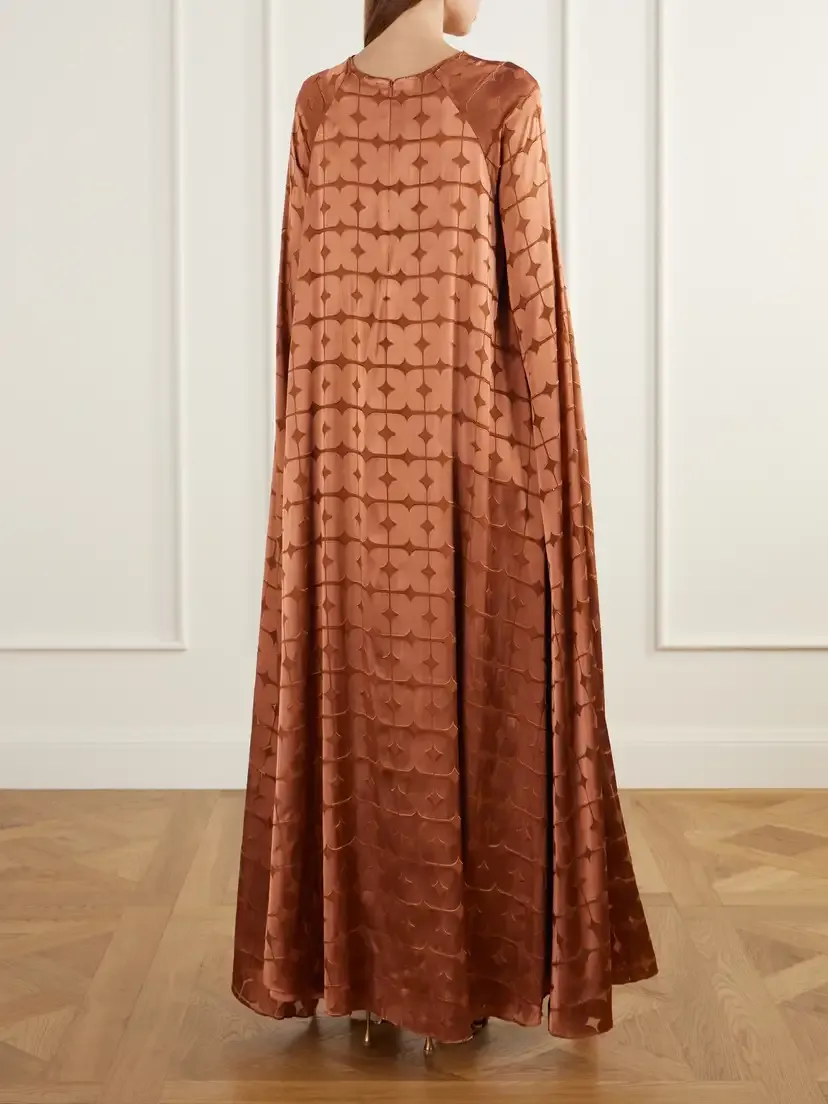 Dima Ayad Cape-effect Satin-jacquard Gown | Thumbnail 3 Dima Ayad Cape-effect Satin-jacquard Gown | Thumbnail 3