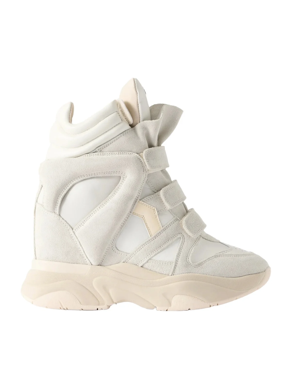 Balskee Leather And Suede High-top Wedge Sneakers Balskee Leather And Suede High-top Wedge Sneakers