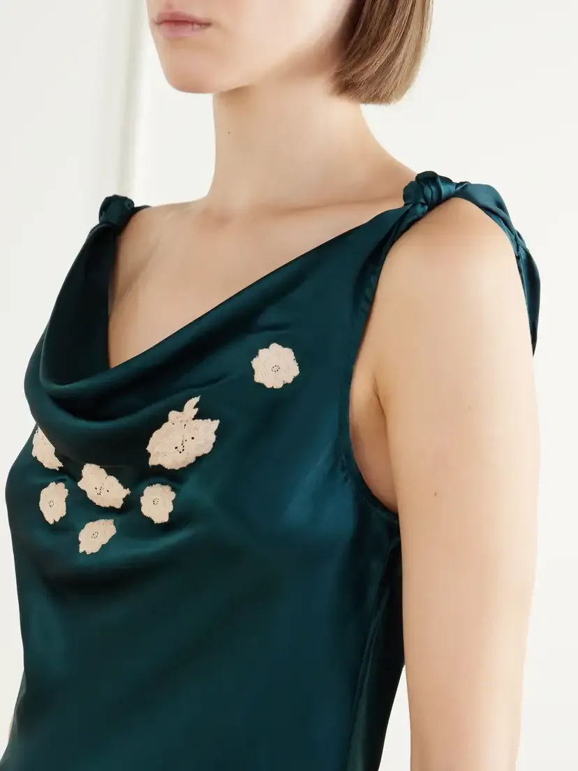 DÔEN Mathilde Lace-trimmed Silk Satin Midi Dress | Thumbnail 5 DÔEN Mathilde Lace-trimmed Silk Satin Midi Dress | Thumbnail 5