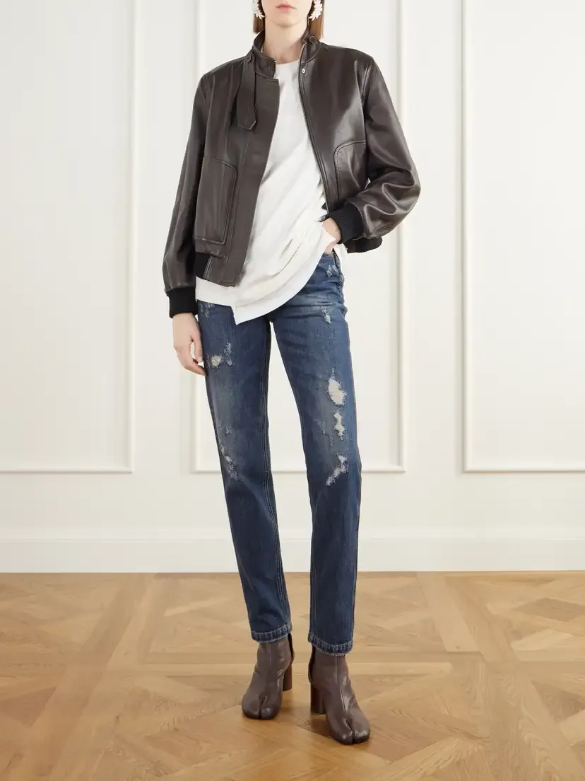 MM6 MAISON MARGIELA Distressed High-rise Skinny Jeans | Thumbnail 2 MM6 MAISON MARGIELA Distressed High-rise Skinny Jeans | Thumbnail 2