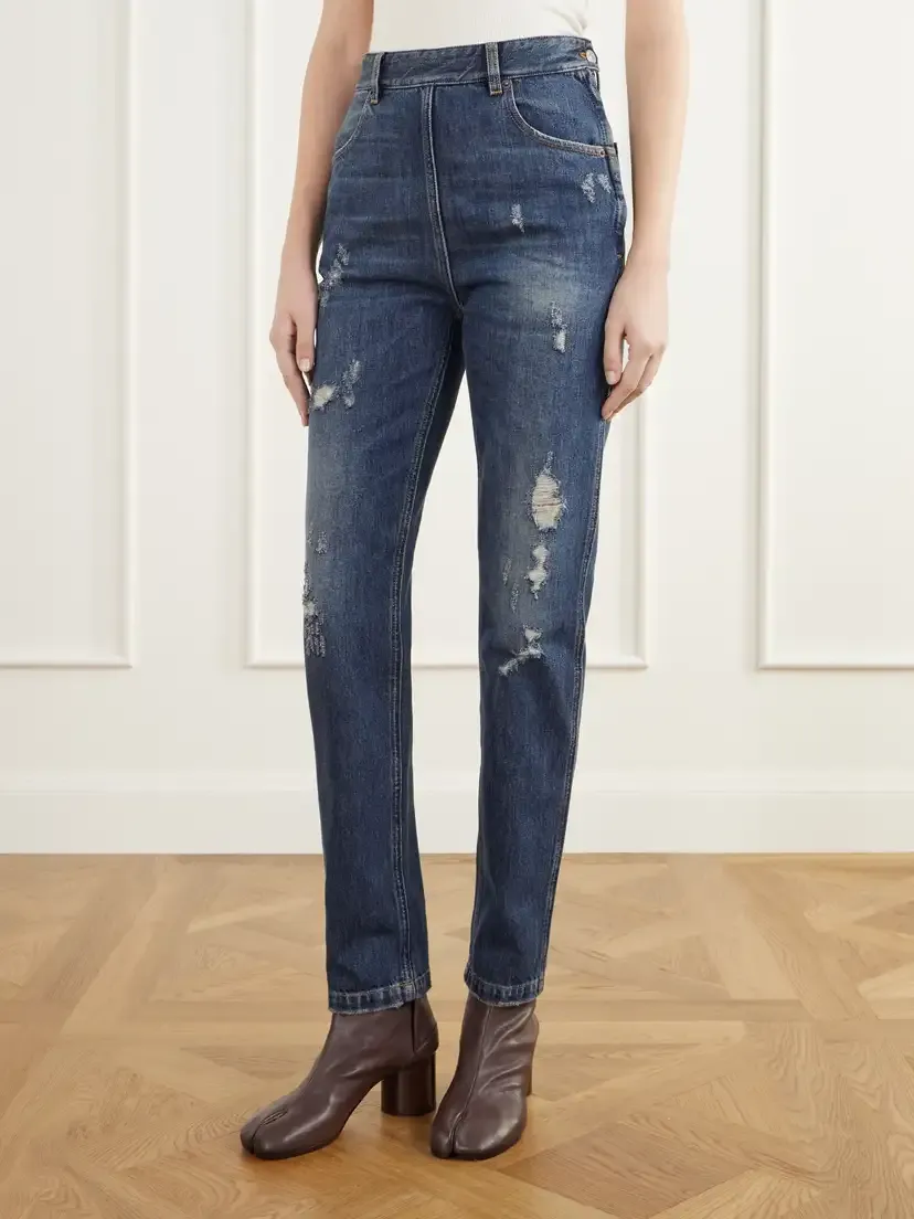 MM6 MAISON MARGIELA Distressed High-rise Skinny Jeans | Thumbnail 3 MM6 MAISON MARGIELA Distressed High-rise Skinny Jeans | Thumbnail 3