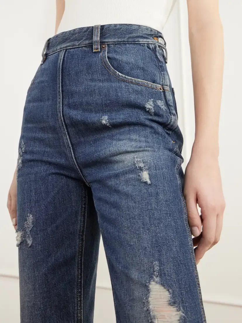 MM6 MAISON MARGIELA Distressed High-rise Skinny Jeans | Thumbnail 5 MM6 MAISON MARGIELA Distressed High-rise Skinny Jeans | Thumbnail 5