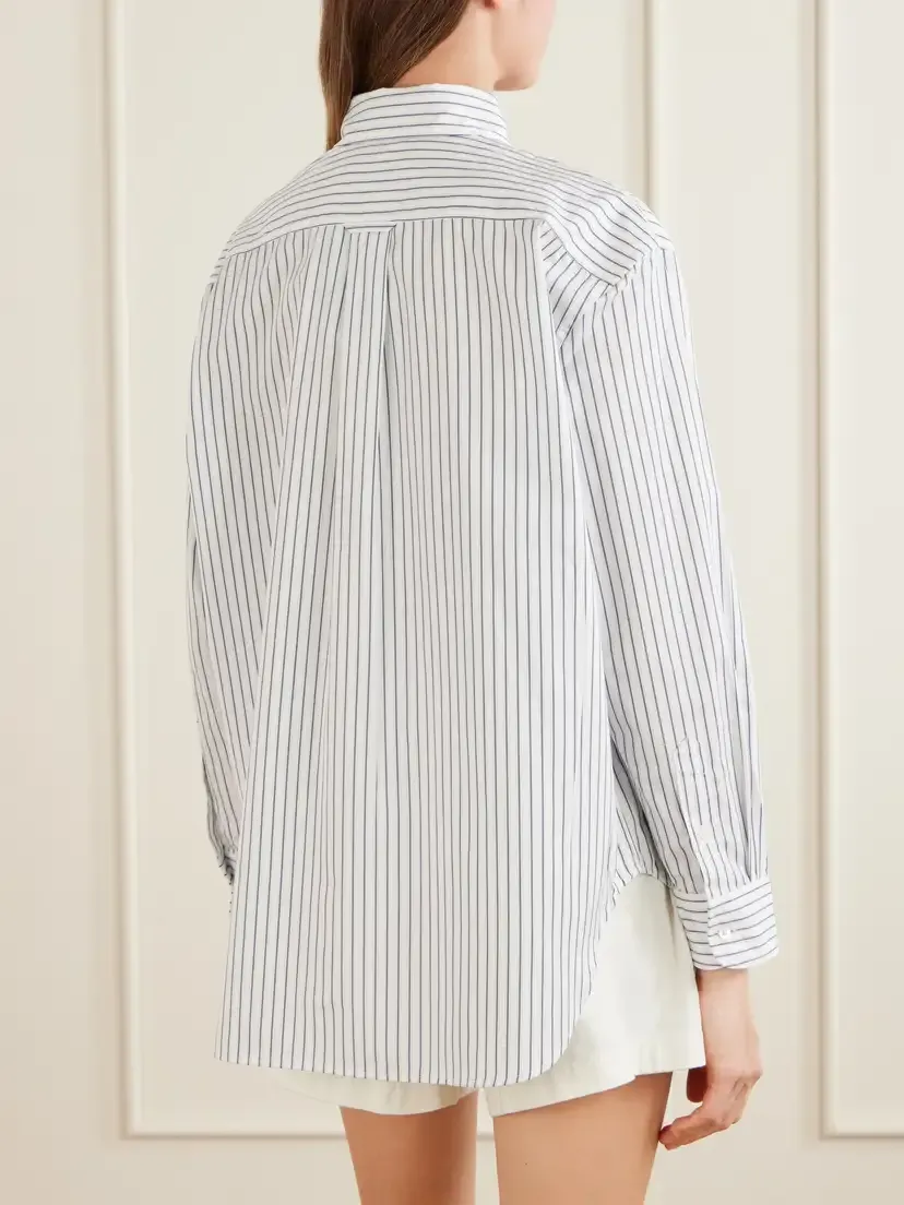 Polo Ralph Lauren + Wimbledon Embroidered Striped Cotton-poplin Shirt | Thumbnail 4 Polo Ralph Lauren + Wimbledon Embroidered Striped Cotton-poplin Shirt | Thumbnail 4