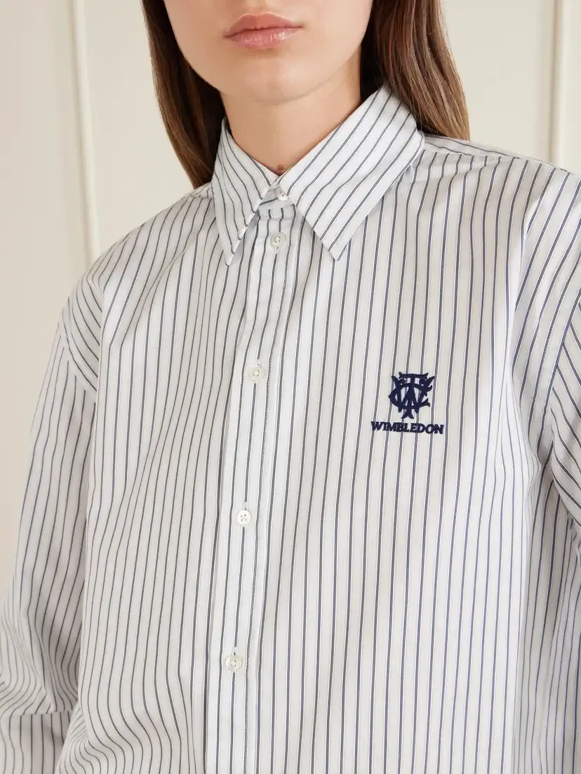 Polo Ralph Lauren + Wimbledon Embroidered Striped Cotton-poplin Shirt | Thumbnail 5 Polo Ralph Lauren + Wimbledon Embroidered Striped Cotton-poplin Shirt | Thumbnail 5