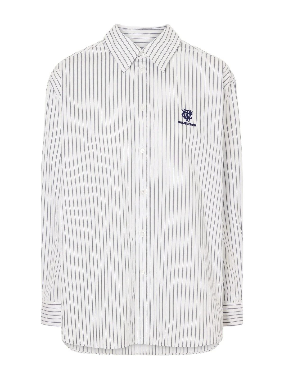 + Wimbledon Embroidered Striped Cotton-poplin Shirt + Wimbledon Embroidered Striped Cotton-poplin Shirt