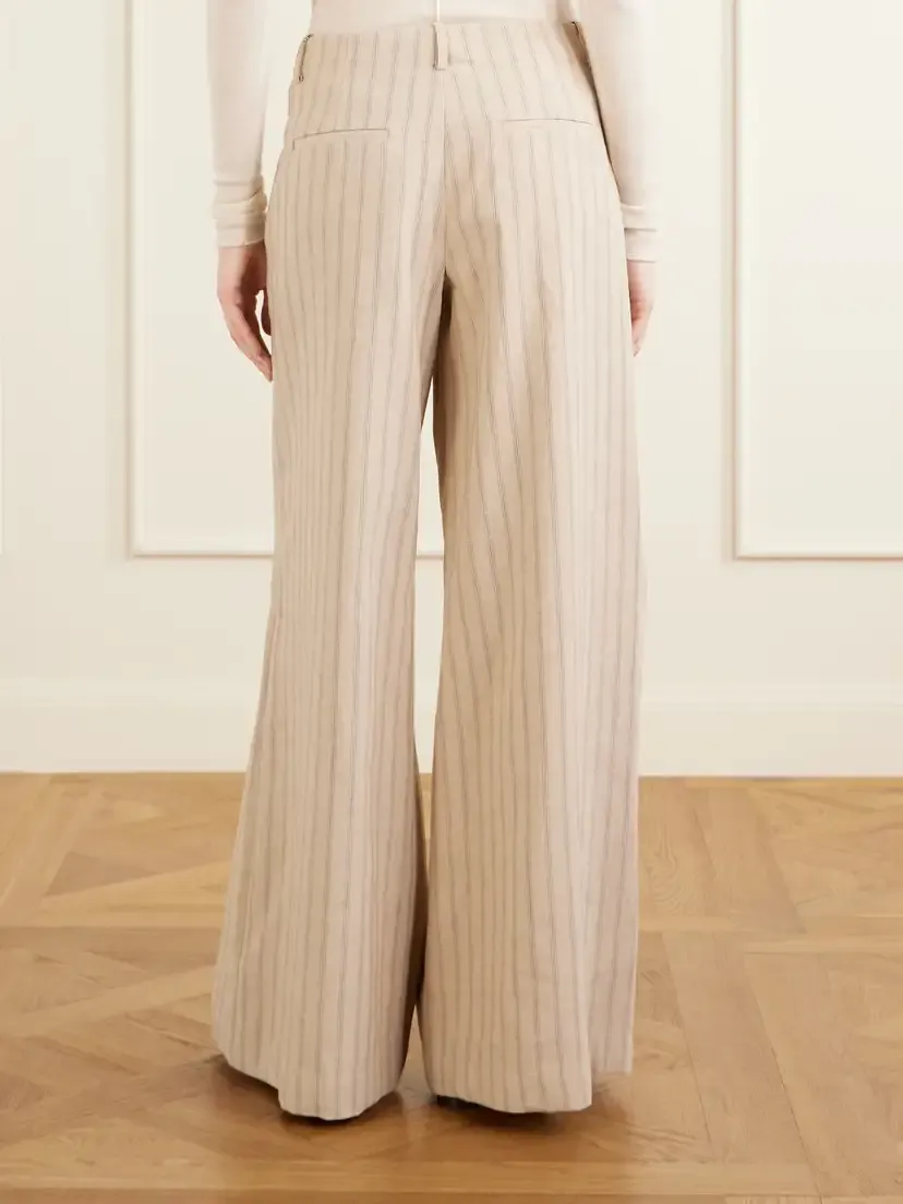 TWP Demie Striped Linen And Cotton-blend Wide-leg Pants | Thumbnail 3 TWP Demie Striped Linen And Cotton-blend Wide-leg Pants | Thumbnail 3