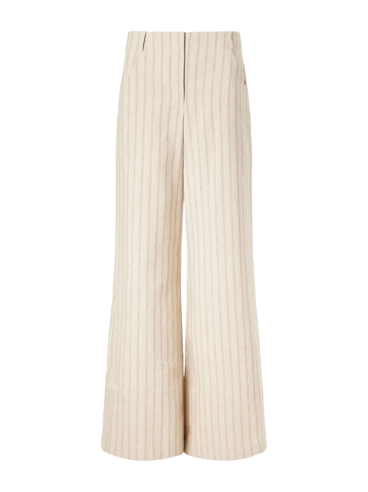 TWP Demie Striped Linen And Cotton-blend Wide-leg Pants