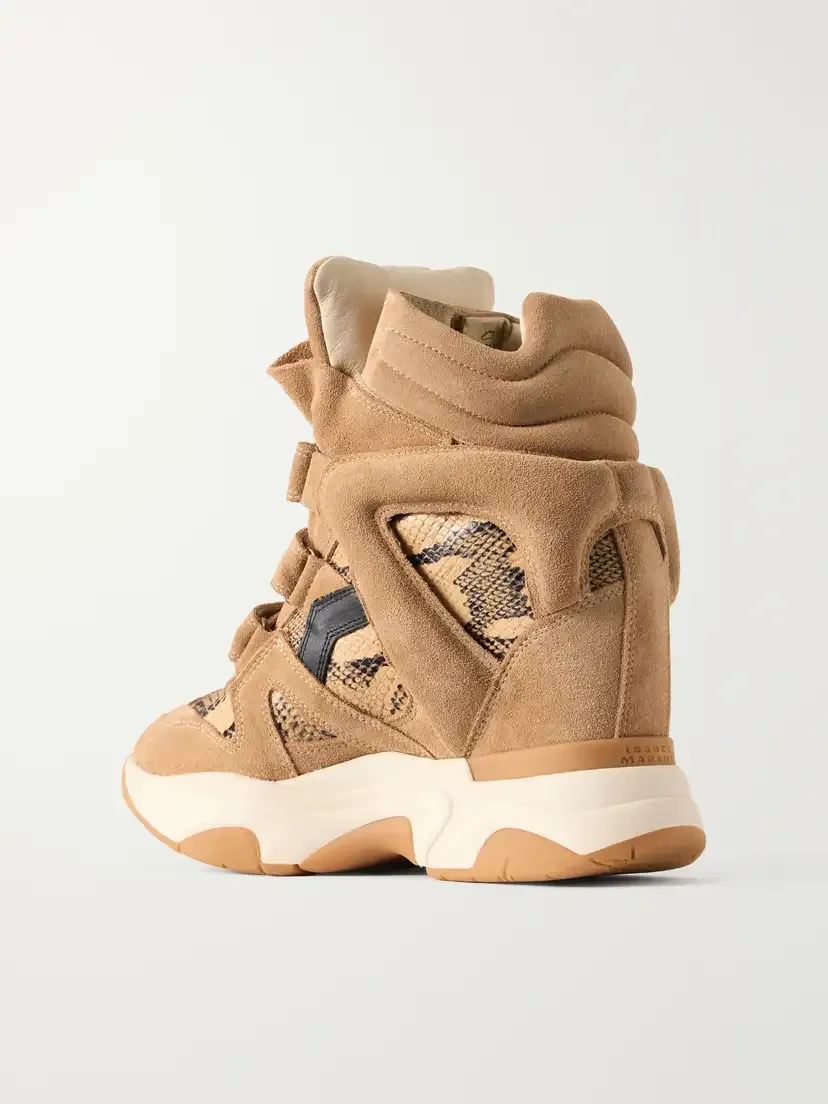 Isabel Marant Balskee Snake-effect Leather And Suede High-top Wedge Sneakers | Thumbnail 3 Isabel Marant Balskee Snake-effect Leather And Suede High-top Wedge Sneakers | Thumbnail 3