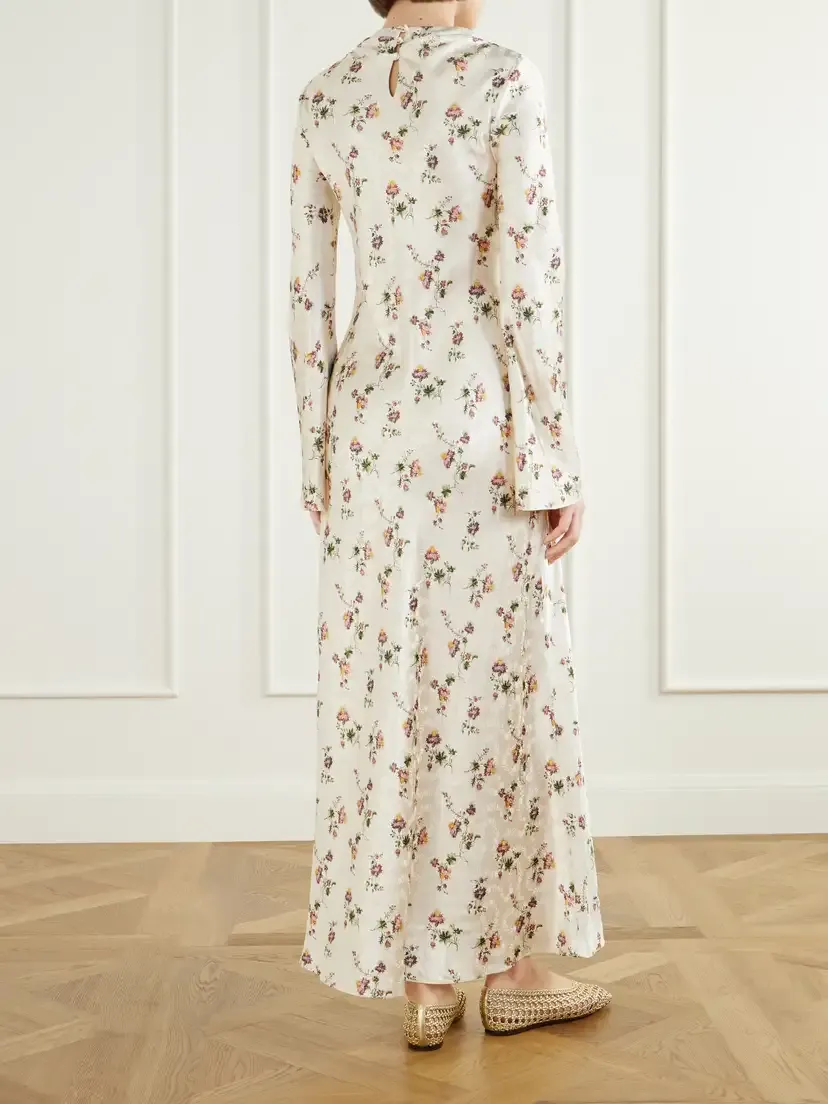 DÔEN Floral-printed Satin Maxi Dress | Thumbnail 3